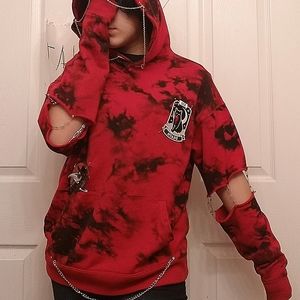 Gothic grunge red hoodie fariy